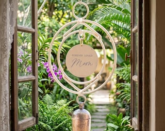Memorial Wind Chime with Name, Handcrafted Copper Bells, Sympathy Gift for Loss