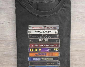 Vintage 90s R&B Cassette Tape T-shirt, Music Shirt for Fans, Menswear Top Streetwear