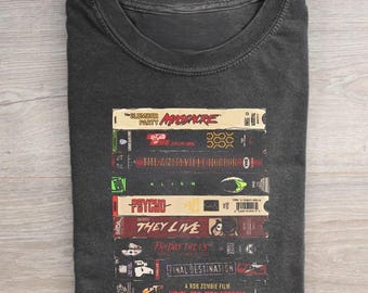 Retro 90s Horror Movie Shirt, Cassette Tape Halloween Graphic T-shirt, Unisex Fan Gift