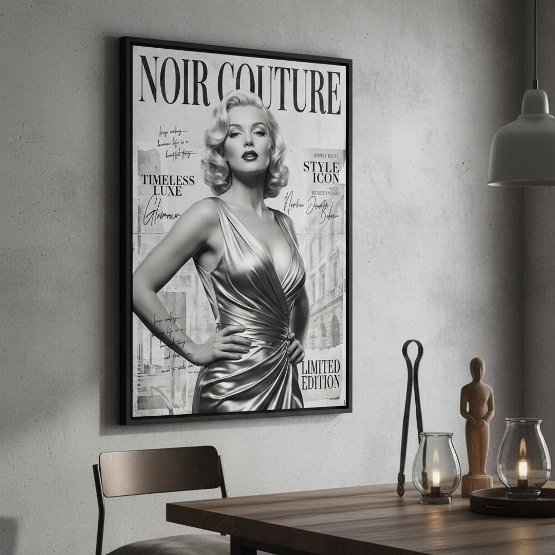 Marilyn Monroe Glamour Portrait | Metallic Dress Vintage Hollywood Art ...