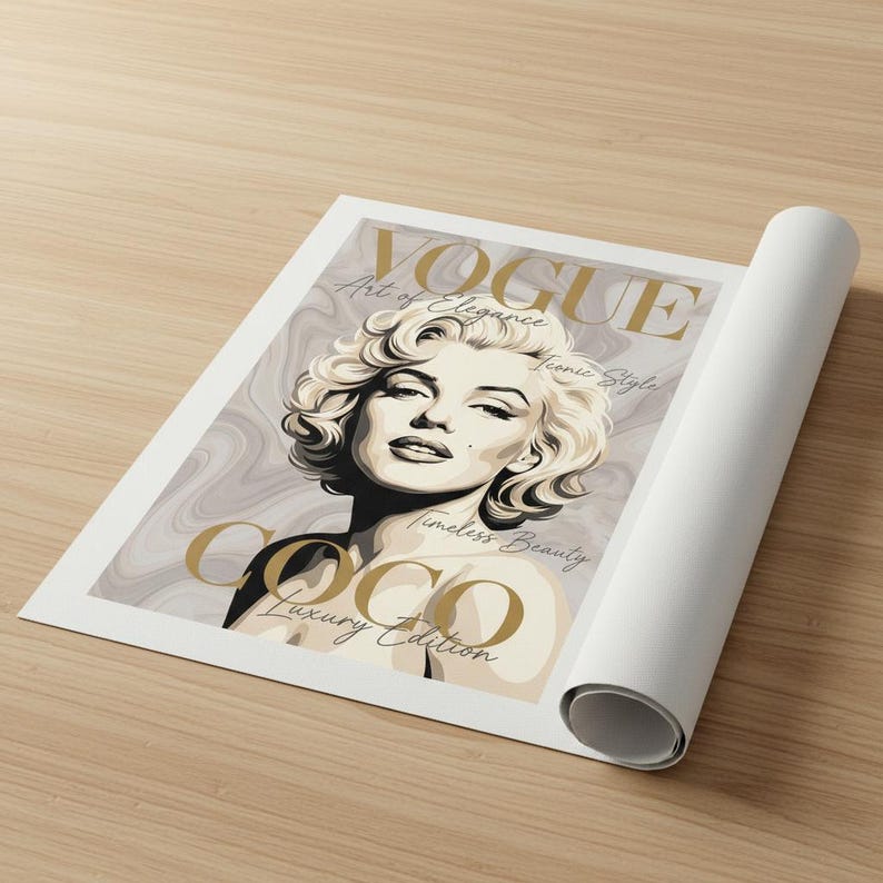 Marilyn Monroe Vogue Cover Art Print | Stylized Pop Art Portrait ...
