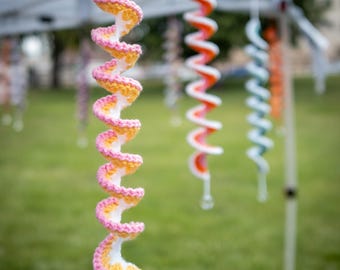 Handmade Crochet Windspinner Garden Decoration