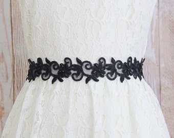 black lace belt for dress