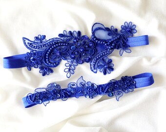 Royal Blue Garter Etsy