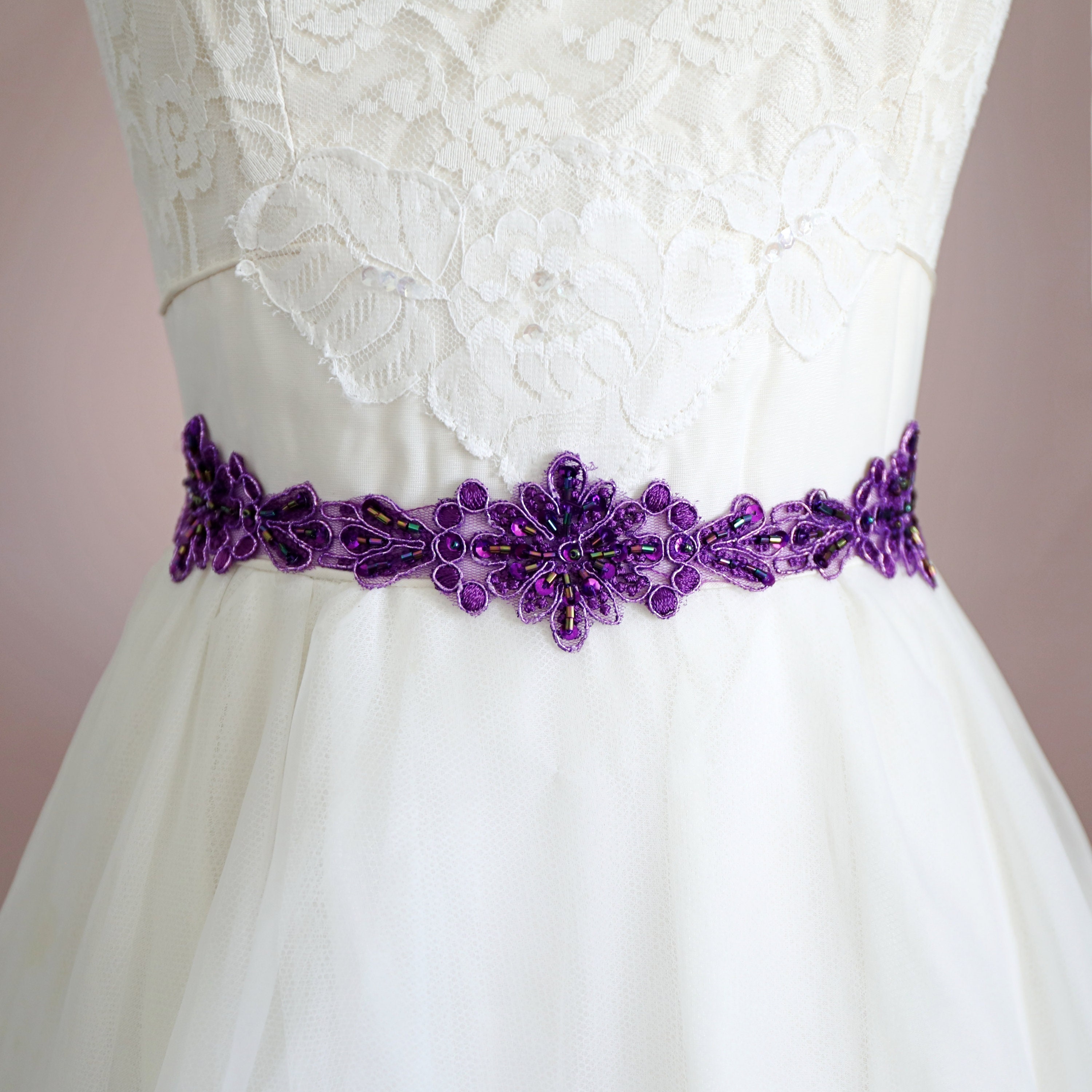 Purple Crystal Sash - Etsy display picture 1