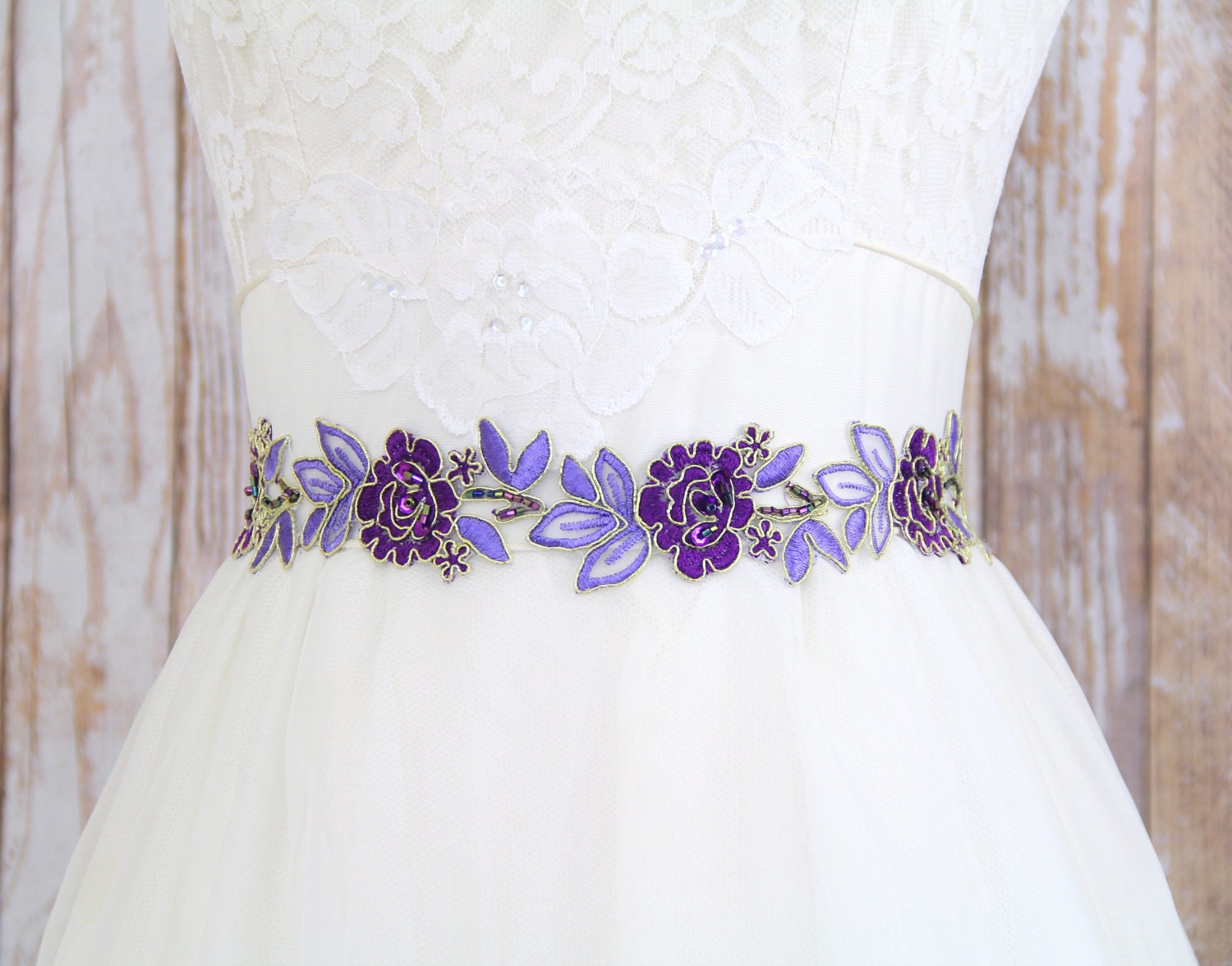 Purple sash for dress hot sale