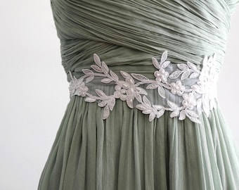 White Pearl Beaded Lace Bridal Sash: Flower Girl, Bridesmaid