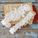 Pearl Beaded Lace Wedding Garter Set, Ivory Lace Garter Set, Wedding Garter Set, Bridal Garter Belt / GT-81