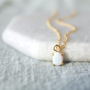 Tiny Opal Charm Necklace, Gold Opal Stone  Necklace, Bridesmaid Gift, Birthday Gift,Layered Necklace, Coin Necklace,Dainty Necklace