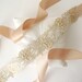 Light Gold Flower Beaded Lace With Champagne Satin Sash, Bridal ...