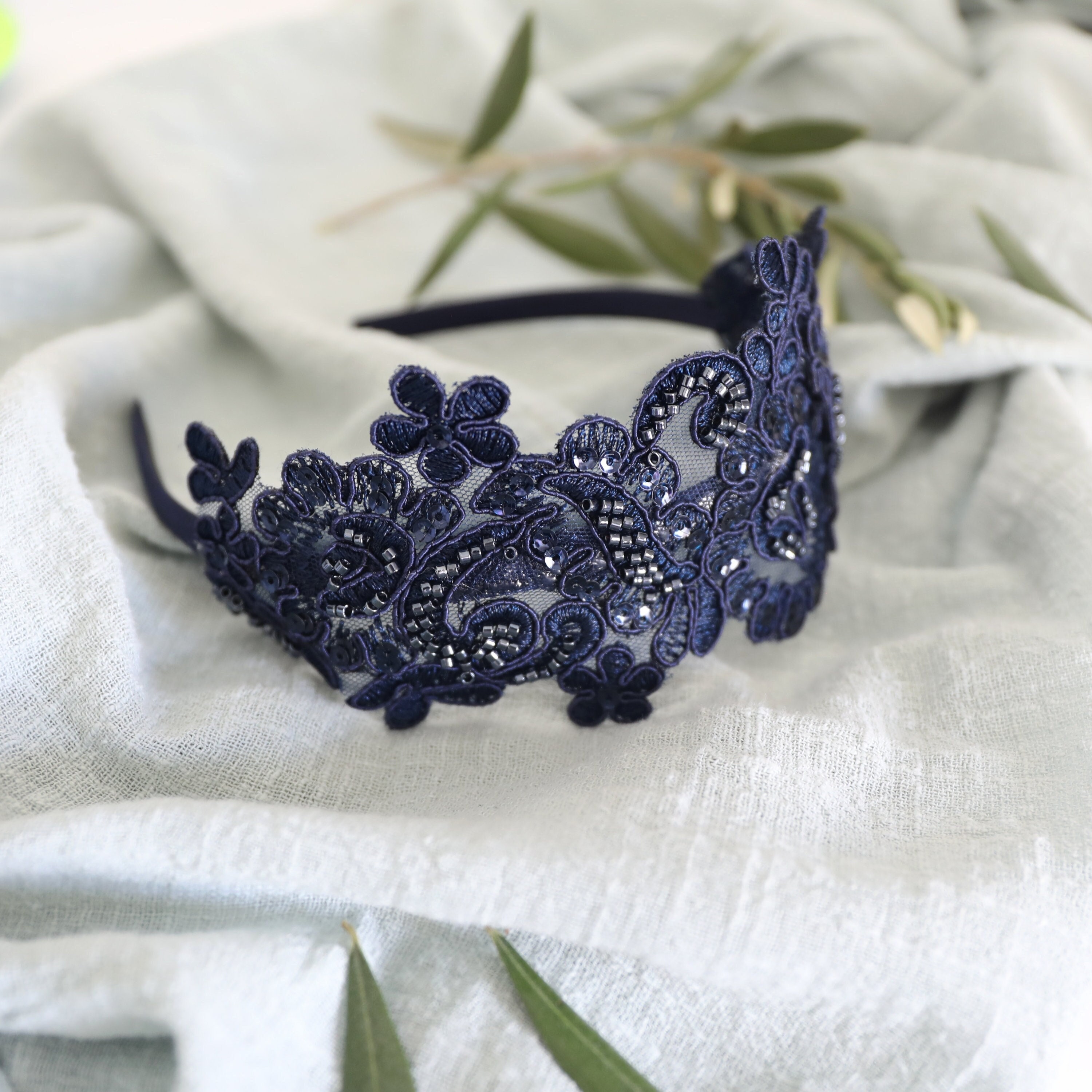 Beaded Bridal Headband - Etsy display picture 2
