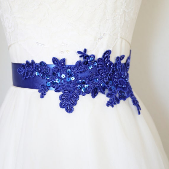 Royal blue shop sash for dress