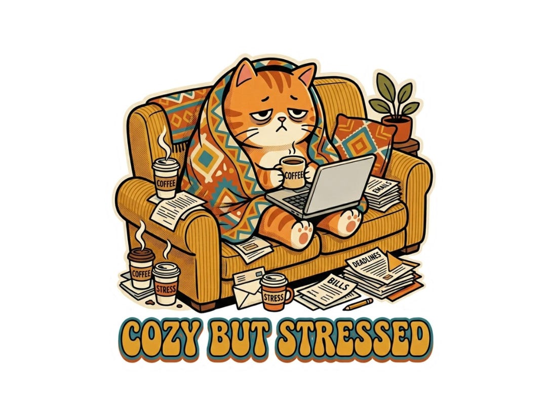 Grumpy Office Cat | Work From Home | Funny Retro Cat Laptop Sticker ...