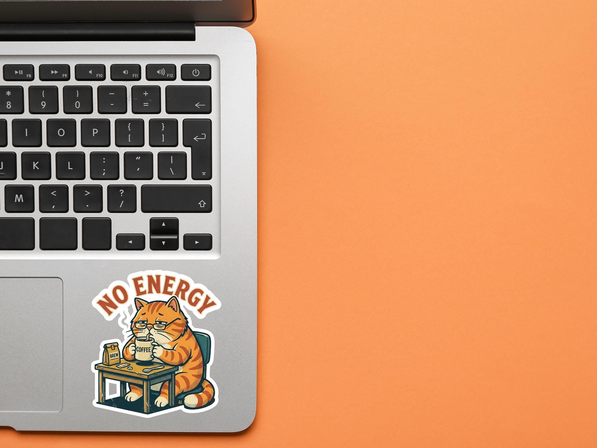 Work Sign Grumpy Cat Grumpy Office Cat | Work From Home | Funny Retro Cat Laptop Sticker ...