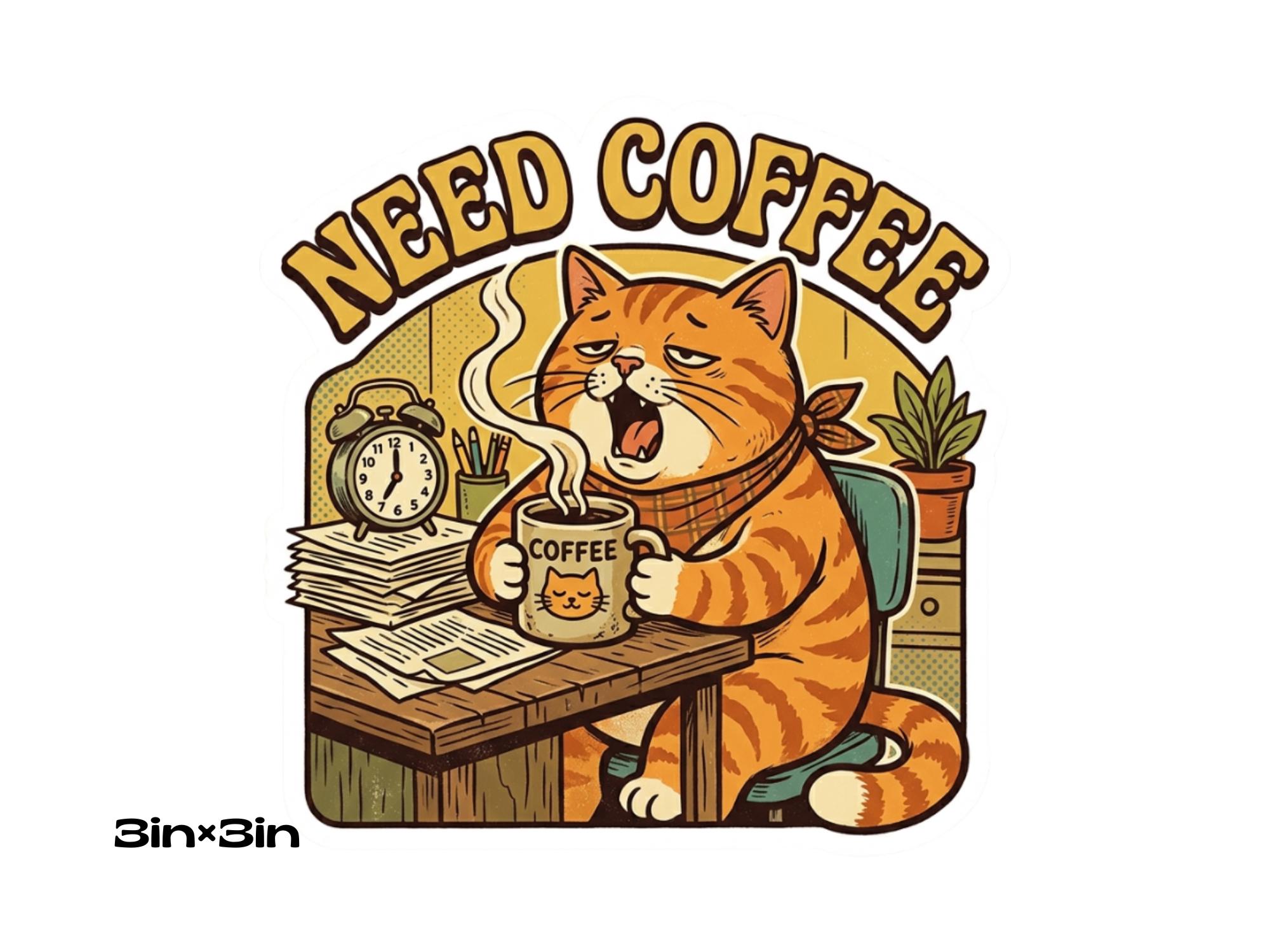 Work Sign Grumpy Cat Grumpy Office Cat | Work From Home | Funny Retro Cat Laptop Sticker ...