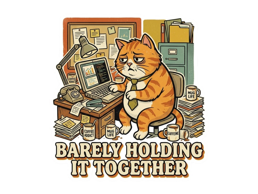 Work Sign Grumpy Cat Grumpy Office Cat | Work From Home | Funny Retro Cat Laptop Sticker ...