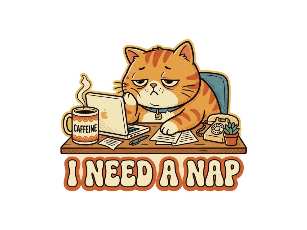 Work Sign Grumpy Cat Grumpy Office Cat | Work From Home | Funny Retro Cat Laptop Sticker | I ...