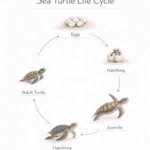 Sea Turtle Life Cycle Poster | Montessori Ocean Science Printable ...