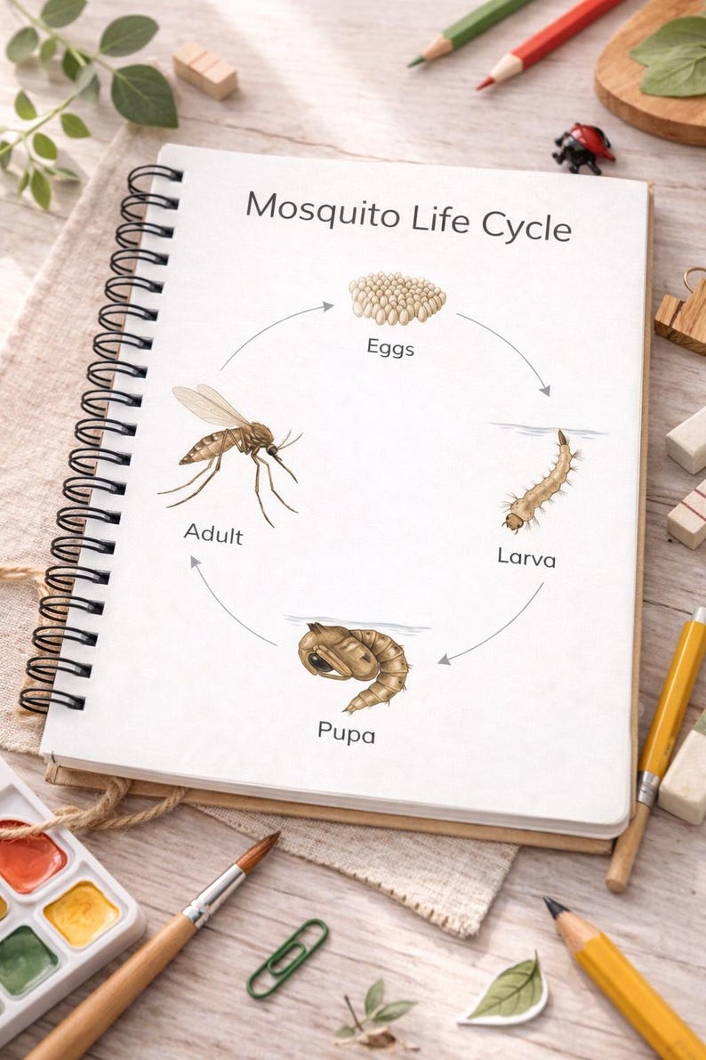 Mosquito Life Cycle Poster, Montessori Science Chart, Insect Biology ...
