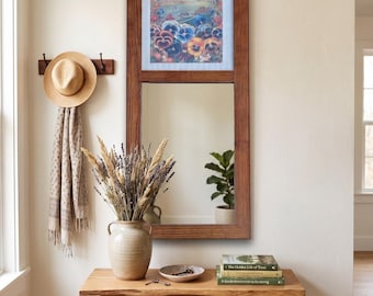 Vintage Peter Henderson Garden Seed Mirror - 26" Victorian Pansy Wall Art