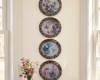Lena Liu Hummingbird Treasury Collector Plates - W.S. George Set of 4 Fine China
