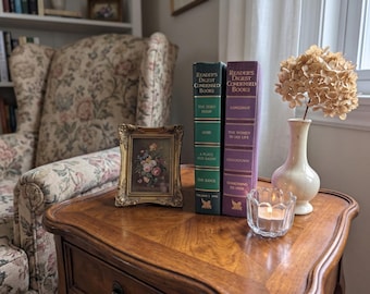 Vintage Reader's Digest Condensed Books 1990s Set, Green & Purple Decor