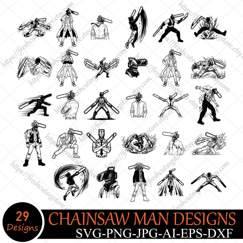 Chainsaw Man SVG PNG Bundle, Anime Svg, Chainman Shirt Design, Chainsaw ...