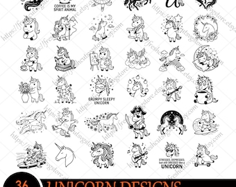 Unicorn svg Bundle, Unicorn & Stars SVG PNG, Unicorn Doodles svg, Kids Shirt Design, Unicorn Clipart Cut Files for Cricut (Digital Download)
