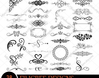 Filigree SVG Bundle, Border svg, Ornamental Scroll Art, Decorative svg, Swirl svg, Baroque svg, Swoosh svg, Filigree Scroll, Swirl Patterns