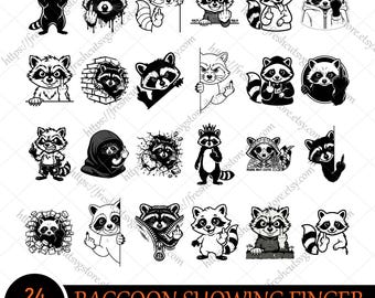 Raccoon Showing Middle Finger svg, Peeking Raccoon svg, Raccoon Middle Finger svg, Raccoon svg, Raccoon Shirt Design svg, Funny Raccoon svg