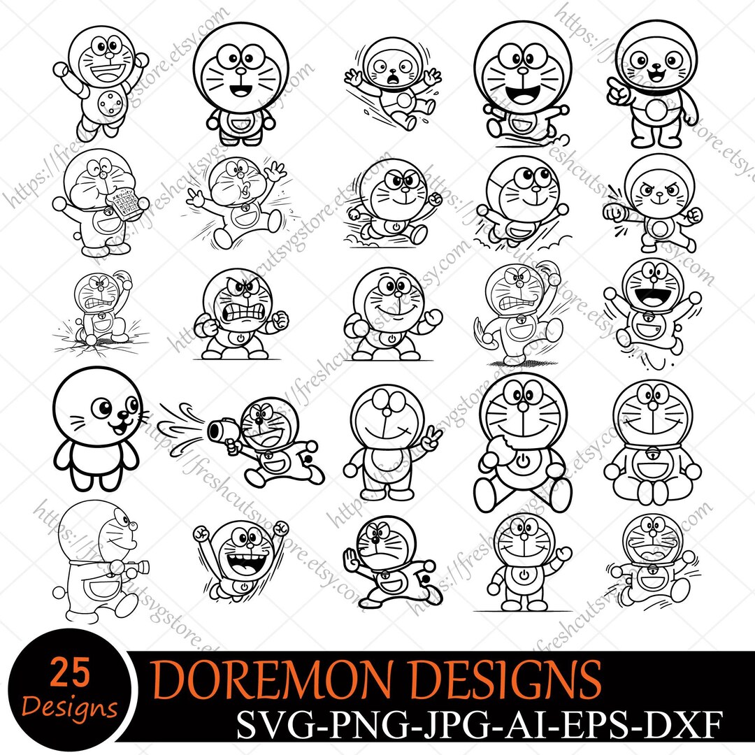 Doraemon SVG Bundle, Doraemon Svg Cut File, Anime Character Svg ...