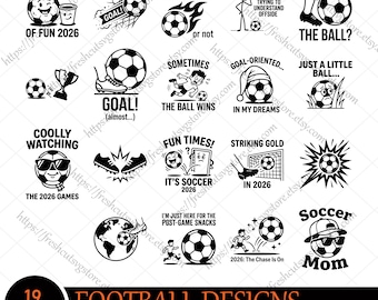 Football 2026 SVG PNG, Football Tournament 2026 svg, Soccer Clipart, Football Cricut Files, Football Player Cut File, Soccer T-Shirt Design