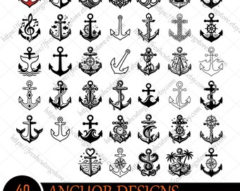 Ship Anchor SVG Bundle, Boat svg, Ship Anchor svg, Nautical Clipart, Anchor Compass svg, Navy Anchor svg, Anchor Vector, Ship Rope,Wheel svg