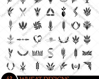 Wheat SVG, Wheat Silhouette, Grain svg, Wheat Icons, Wheat Ears svg, Wheat Wreath, Wheat Clipart, Harvest Wheat Cut Files, Farmhouse Decor