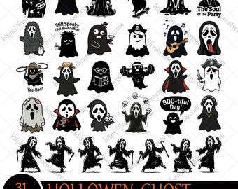 Ghost Face Svg Png, Horror svg, Halloween Ghost svg, Cute Ghost svg, Scream svg, Spooky Ghost svg, Horror Movie Killer Vector, Horror Shirt