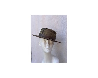 Vintage-Inspired Festival Hat – Boho Coachella Style, One of a Kind Upcycled Statement Piece