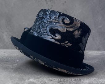 Sliver and black top hat