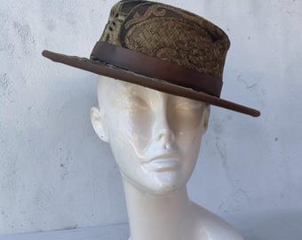 Vintage-Inspired Festival Hat – Boho Coachella Style, One of a Kind Upcycled Statement Piece