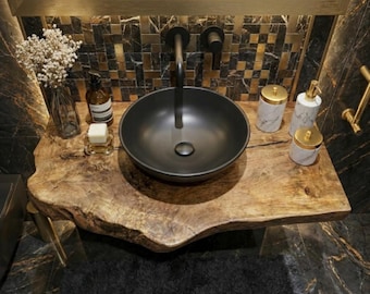 Floating Bathroom Shelves, Solid Wood Bathroom Vanity Shelf, Modern Minimalist Decor