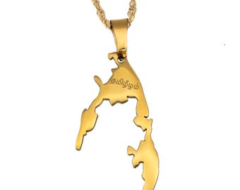 Tamil Eelam Map Necklace