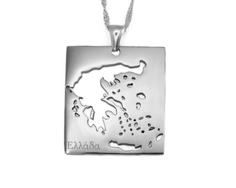 Greece Map Necklace