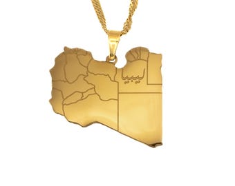 Libya Map Necklace