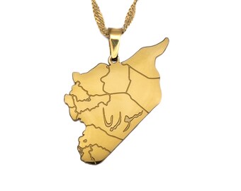Syria Map Necklace