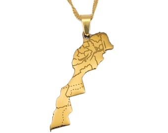 Morocco Map Necklace