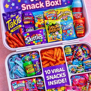 Caixa de Lanches Virais | Sortimento de Doces para Adolescentes | Guloseimas Misteriosas (10 Lanches)