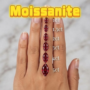 Marquise Cut Red Moissanite Loose Stone – Ruby Color VVS1 Sparkle Diamond Alternative