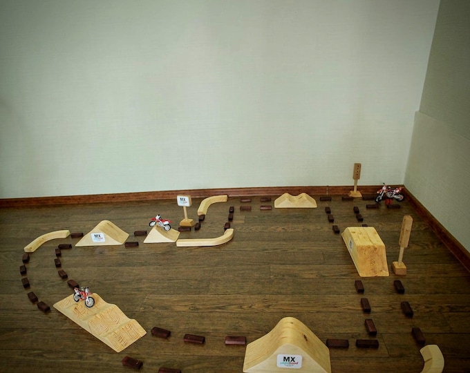 Large Wooden Motocross Track for Kids, Dirt Bike Racing Toy, Christmas Gift for Kids 2026