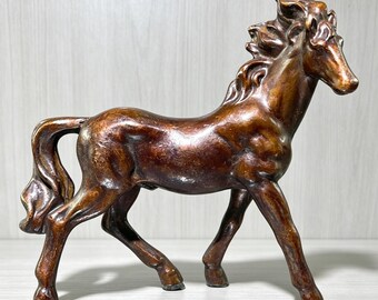 Figura retro de caballo de guerra de latón – Estatua de caballo guerrero