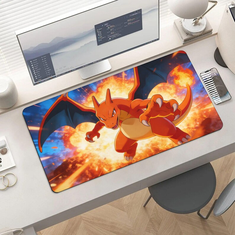 Charizard Fire Blast Gaming Mouse Pad | Epic Flames Pokémon Desk Mat ...