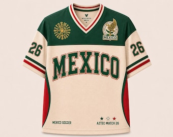Mexico Soccer Jersey, Retro Team Mexico Shirt, Retro Mexico Team Shirt, Custom Name Number Jersey, Football Fan